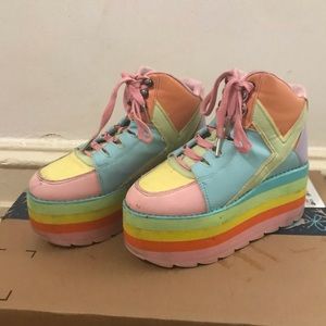 Y.R.U pastel rainbow platform shoes
